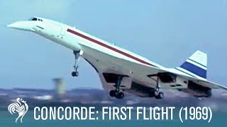 Concordes First Flight Supersonic Travel 1969  British Pathé [upl. by Oreves]