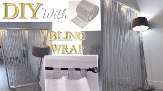 BLING WRAP ROOM DIVIDER DIY Accent CURTAIN Idea [upl. by Durware]