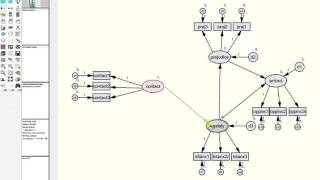 Path analysis using latent variables using AMOS [upl. by Eelarac]