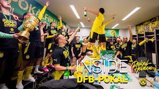 Inside DFBCup wild celebrations from the dressing room  Leipzig  BVB 14 [upl. by Norud]