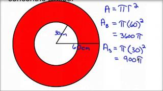 Area of Shaded Region Concentric Circles [upl. by Luapsemaj809]