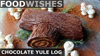 Chocolate Yule Log Buche de Noel  Food Wishes [upl. by Dole]