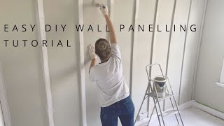 EASY AT HOME DIY WALL PANELLING TUTORIAL FOR A STATEMENT WALL [upl. by Orapma811]