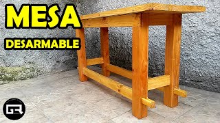 COMO HACER MESA DE MADERA DESARMABLE HOW TO CREATE A WOODEN TABLE [upl. by Sunderland463]