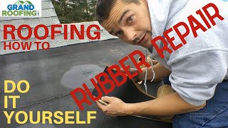 How to EPDM Rubber roof repair  patch [upl. by Allez413]