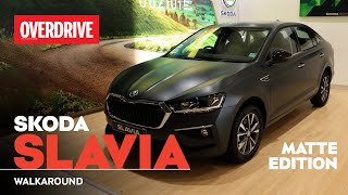 Skoda Slavia Matte Edition  Walkaround  OVERDRIVE [upl. by Thirzi]