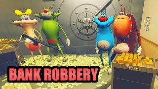 OGGY JACK BOB amp OLIVIA  Bank Robbery  GTA 5 FUNNY  Hitesh KS [upl. by Ahsiaa]