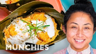 Make Amok Fish Curry Steamed In Banana Leaves [upl. by Akila]