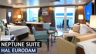 HAL Eurodam  Neptune Suite Walkthrough Tour amp Review 4K  Holland America Cruise Line [upl. by Wise522]