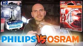 Philips RacingVision vs Osram NightBreaker Laser  Endurance amp Brightness Test [upl. by Atiuqam628]