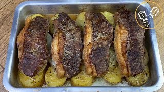 CONTRA FILÉ ASSADO COM BATATAS FÁCIL E DELICIOSO [upl. by Dennie188]