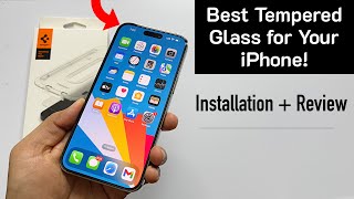 Best Tempered Glass For iPhone 14 iPhone 13 12 11 🔥 Spigen EZ Fit Screen Protector HINDI [upl. by Howlend]