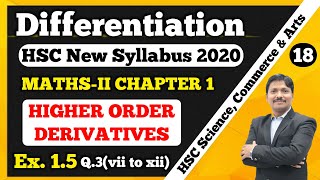 Differentiation Ex15 Part 18 MathsII 12th New Syllabus 2021 Higher Order Derivatives Dinesh Sir [upl. by Annoyik]