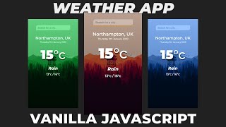 Build a Weather app using HTML CSS amp JavaScript in 2020 [upl. by Dyanna]