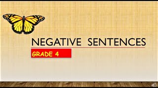 Negative Sentences [upl. by Jasik]