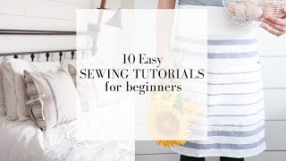 10 Easy Sewing Tutorials for Beginners  FREE ONLINE SEWING COURSE [upl. by Adella]