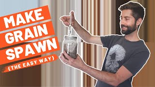 The EASY Way To Make Mushroom Grain Spawn For Growing Mushrooms At Home [upl. by Wenda]