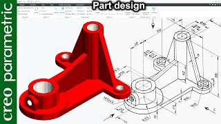 Creo part modeling tutorial  Machine part01 in Creo Parametric [upl. by Finzer]