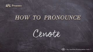 How to Pronounce Cenote Real Life Examples [upl. by Abita718]