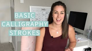 Basic Calligraphy Strokes Beginner Calligraphy 101  The Happy Ever Crafter [upl. by Anaela]