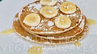 3 Ingredient Pancakes Vegan amp Gluten Free  Vegan Pancake Recipe [upl. by Arbrab]