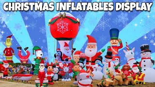 Huge Christmas Inflatable Display 2019 Our Christmas Inflatable Collection Airblown Day amp Night View [upl. by Anneuq]