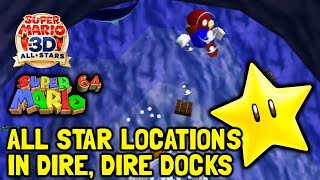 Super Mario 64 3D AllStars All Star Locations In Dire Dire Docks [upl. by Ahseel663]