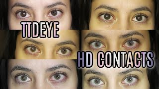 TTDEYE HD Contacts Review  ALL COLORS CLOSE UP [upl. by Dyanna]