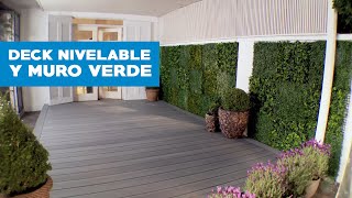 Cómo instalar un deck nivelable de PVC y un muro verde [upl. by Salahcin]