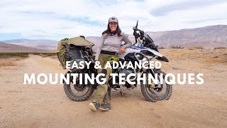 Easy to Expert Motorcycle Mounting amp Dismounting Techniques  Petite Rider on a Big ADV Bike  Tips [upl. by Marlea784]