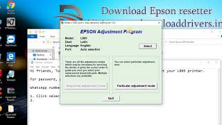 How to reset Epson L805 printer by using Epson resetter [upl. by Edmanda]