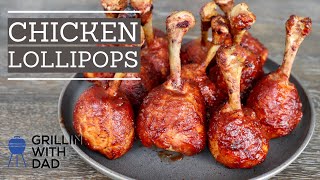 CHICKEN LOLLIPOPS by GRILLIN WITH DAD [upl. by Etnuaed]