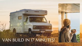 VAN BUILD IN 17 MINUTES Box Truck Tiny Home Conversion [upl. by Harod]