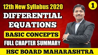 Differential Equations Basic Concept Part 1 12th MathsII New Syllabus 2020 Maharashtra Dinesh Sir [upl. by Brandyn]