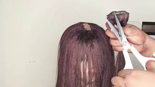 COMMENT FAIRE UNE PERRUQUE AVEC FRANGE  how to make a wig with bangs [upl. by Noyk]