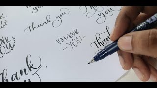 9 EASIEST and DIFFERENT ways of writing Thank you  Hand lettering tutorial  Beginner calligraphy [upl. by Gershom]