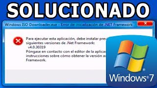 Solucionar Error Microsoft Net Framework v4030319  Windows 7 [upl. by Baillieu]