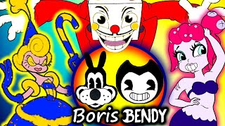 Bendy amp Boris VS All Cuphead Bosses New Colored Mod [upl. by Adrial]