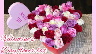 Huge Heart Shaped Floral Arrangement DIY Valentine’s Day Flowers [upl. by Eelatan]