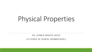 02 physical properties Dental Biomaterials [upl. by Elokyn]