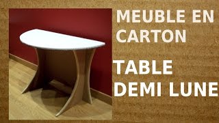 2 DIY TABLE CARTON  tuto table en demi cercle [upl. by Cacka246]