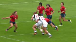 HIGHLIGHTS USA beat Spain 43  0 at the Womens Rugby World Cup [upl. by Siraval]