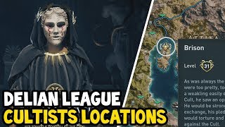 Assassins Creed Odyssey  All DELIAN LEAGUE CULTIST Location Walkthrough [upl. by Anwahsit722]