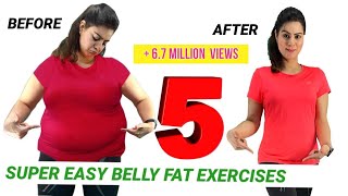 5 Easy Exercise To Lose Belly Fat At Home For Beginners  How To Get Flat Stomach In A Week Workout [upl. by Lotsirhc]