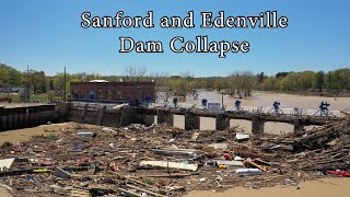 Sanford and Wixom Flood 2020  Drone  Dam Collapse [upl. by Dibri384]