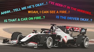 Drivers’ Radio Reaction to Grosjeans Crash  F1 2020 Bahrain Grand Prix [upl. by Anisor]