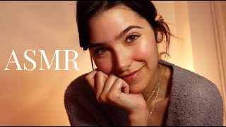 ASMR Tucking You In Fire crackling Skin care Soft Sounds Ear Brushing Hair Play [upl. by Ijar]