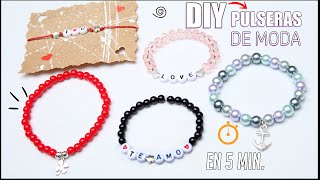 Pulseras con hilo elástico super fáciles ❤️Ideas para regalar o vender TUTORIAL [upl. by Ahsatsan]