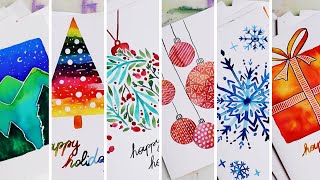 Simple Christmas Card Ideas for Beginners 🎄 [upl. by Doralyn160]