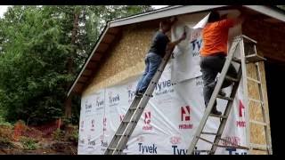 How to Install Tyvek House Wrap 20 Doing It Dans Way [upl. by Nasar]